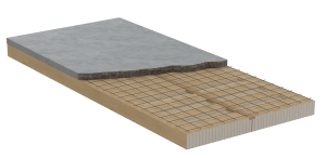 HYBRID-FLACHDECKE MIT BRETTSCHICHTHOLZDIELEN