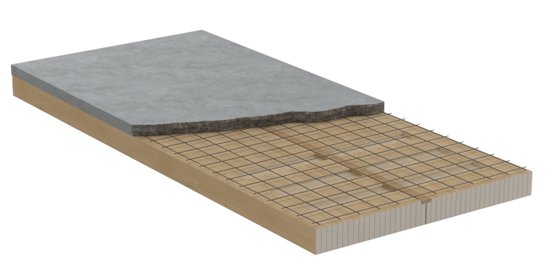 HYBRID-FLACHDECKE MIT BRETTSCHICHTHOLZDIELEN