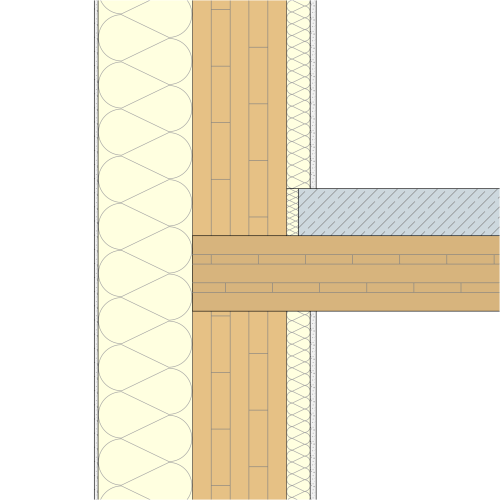 Brettsperrholz-Hybrid-Flachdecke-Detail