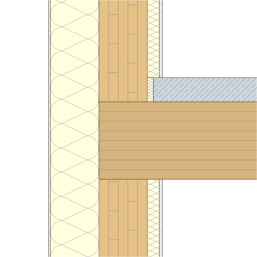 Brettsperrholz-Hybrid-Balkendecke-Detail