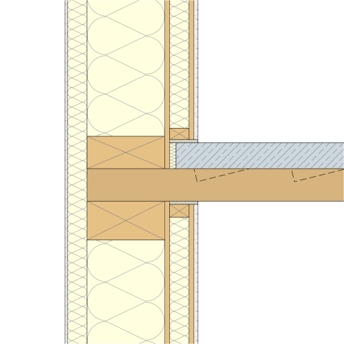 Holzriegel-Hybrid-Dippelbaumdecke Pure-Detail